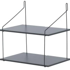 Veke Pujo Seinähylly 2-osainen Musta -Veke Myymälä 1034