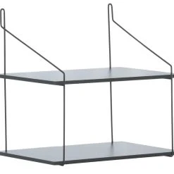 Veke Pujo Seinähylly 2-osainen Musta -Veke Myymälä 1034 1