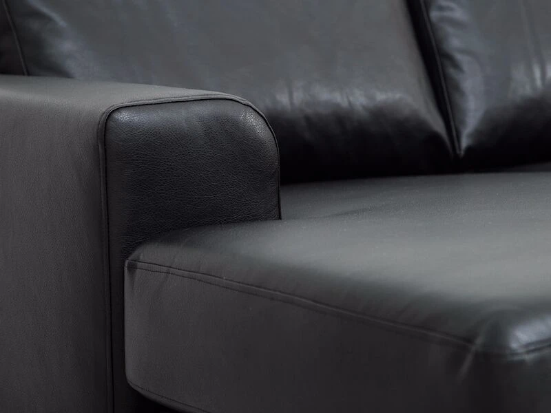 Veke Joel U-kulmasohva Vasen A3D, Musta Bonded Nahka 900 4 Veke Joel U-kulmasohva Vasen A3D, Musta Bonded Nahka 900 - Image 2
