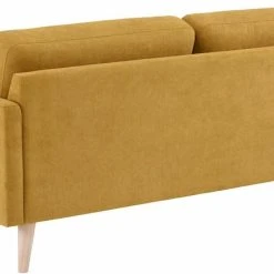 Veke Saarni 3-istuttava Sohva Sinapinkeltainen Thomas 09, Jalat RI-18 Valkoinen öljyt