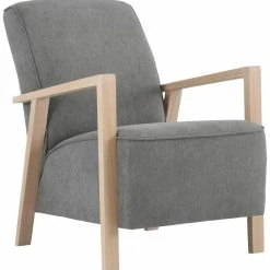 Veke Saarni Nojatuoli Harmaa Thomas 02, Käsinojat Valkoinen öljytty Tammi -Veke Myymälä 11005 02