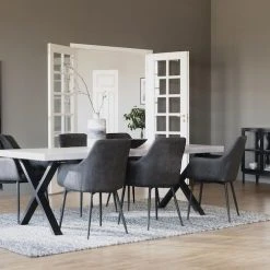 Rowico Reily Tuoli Tekstiilinahkaverhoilu Tummanharmaa -Veke Myymälä 110457