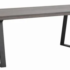 Rowico Brooklyn Ruokapöytä 220x95 Cm Tummanruskea Tammi/musta U-jalka