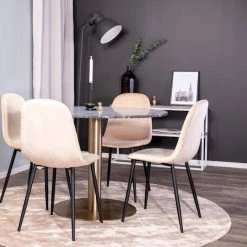 Estelle Ruokapöytä 106 Cm Pyöreä Kulta/musta Marmorikuviointi -Veke Myymälä 19931 568 19902 880 4 19975 330 1 19992 660 1 7