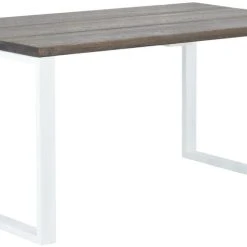 Veke Pujo Ruokapöytä 145x90 Cm Savunharmaa Lakattu Tammi A-laatu/valkoinen Metallijal -Veke Myymälä 209002 209013 2