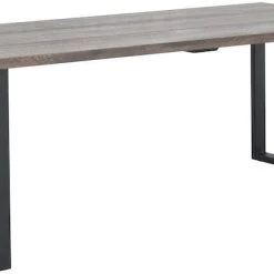 Veke Pujo Ruokapöytä 200x90 Cm Savunharmaa Lakattu Tammi A-laatu/valkoinen Metallijal -Veke Myymälä 209004 209007 2 1 1