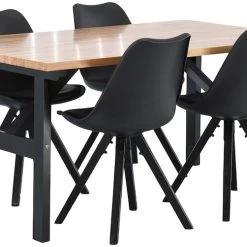 Veke Tuohi-Bergen 4-hengen Ruokailuryhmä Musta/lakattu Tammi -Veke Myymälä 2194030 2194032 1001023 2