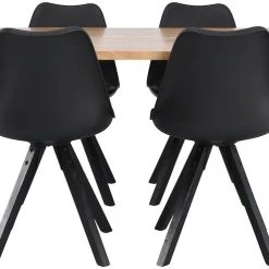 Veke Tuohi-Bergen 4-hengen Ruokailuryhmä Musta/lakattu Tammi -Veke Myymälä 2194030 2194032 1001023 4