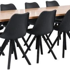 Veke Tuohi-Bergen 8-hengen Ruokailuryhmä Musta/lakattu Tammi -Veke Myymälä 2194030 2194034 1001023 2