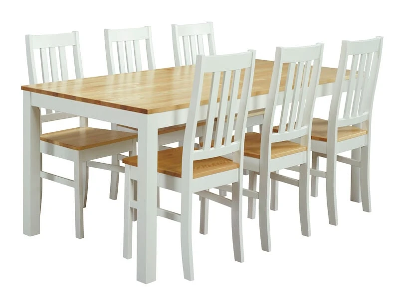 Veke Moona Jatkettava 6-hengen Ruokailuryhmä, Valkoinen/ Koivu 3 Veke Moona Jatkettava 6-hengen Ruokailuryhmä, Valkoinen/ Koivu