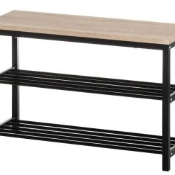 4Living Bell Eteispenkki Kenkätelineellä -Veke Myymälä 4Living bell eteispenkki kenkatelineella musta luonnonv 1