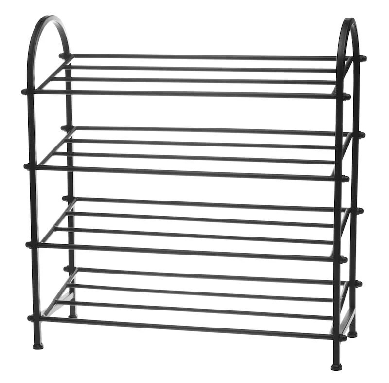 4Living Kenkäteline 4 Tasoa Musta 4 4Living Kenkäteline 4 Tasoa Musta - Image 2