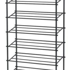 4Living Kenkäteline 6 Tasoa Musta -Veke Myymälä 4Living kenkateline 6 tasoa musta