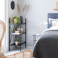 4Living Hyllykkö 3 Tasoa Musta -Veke Myymälä 4living hyllykko 3 tasoa musta 2 web