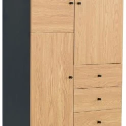 Veke Moda Kaappi 90x140 Musta/tammi