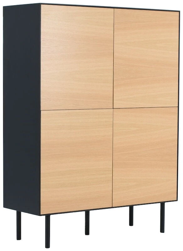 Veke Koto Kaappi 4-ovella Musta/tammi 8 Veke Koto Kaappi 4-ovella Musta/tammi - Image 6