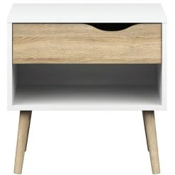 Tvilum Delta Yöpöytä Valkoinen/tammi -Veke Myymälä 7539449ak 378706 web