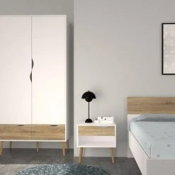 Tvilum Delta Vaatekaappi Valkoinen/tammi -Veke Myymälä 7539649ak 378717 web