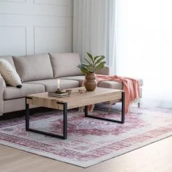 Halmar Capri Sohvapöytä 110x64 Cm Tammi/musta -Veke Myymälä Adela matto tiilenpunainen miljoossa web 3