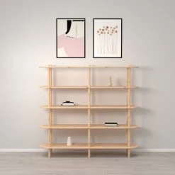 Veke Askel Avohylly 165x35x152 Cm Puuvalmis -Veke Myymälä Askel avohylly 165x35x152 puuvalmis