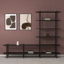 Veke Askel Taso Ja Avohylly 230x35x185 Cm Puuvalmis -Veke Myymälä Askel taso ja avohylly 230 hiili