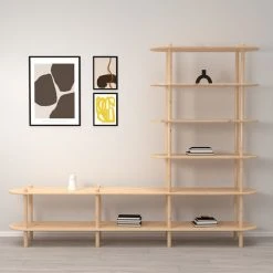 Veke Askel Taso Ja Avohylly 230x35x185 Cm Puuvalmis -Veke Myymälä Askel taso ja avohylly 230 puuvalmis