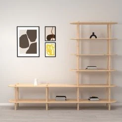 Veke Askel Taso Ja Avohylly 230x35x185 Cm Puuvalmis -Veke Myymälä Askel taso ja avohylly 230 puuvalmis 1