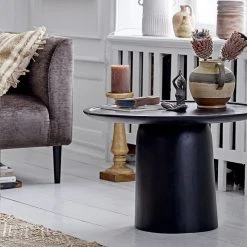 Bloomingville Sevilla Pyöreä Sohvapöytä Ø76 Cm Musta -Veke Myymälä Bloomingville sevilla sohvapoyta 76 musta miljoo1