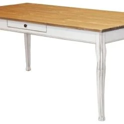 Veke Country Ruokapöytä 180 Cm Harjattu Antiikki/valkoinen