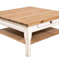 Veke Country Sohvapöytä 70x70 Cm Harjattu Antiikki/valkoinen