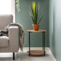 Day Retro Pyöreä Apupöytä Ø40x50 Cm Musta -Veke Myymälä Day retro pyorea apupoyta musta tammi miljoossa web 4