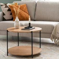 Day Retro Sohvapöytä Pyöreä 55 Cm Musta/tammi -Veke Myymälä Day retro pyorea sohvapoyta musta tammi miljoossa web 9