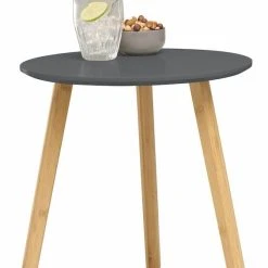 Day Pöytä Pyöreä Ø40x40 Cm Harmaa/bambu -Veke Myymälä Day poyta pyorea O40x40cm harmaa bambu