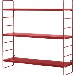 Day Seinähylly 3-hyllyllä Punainen