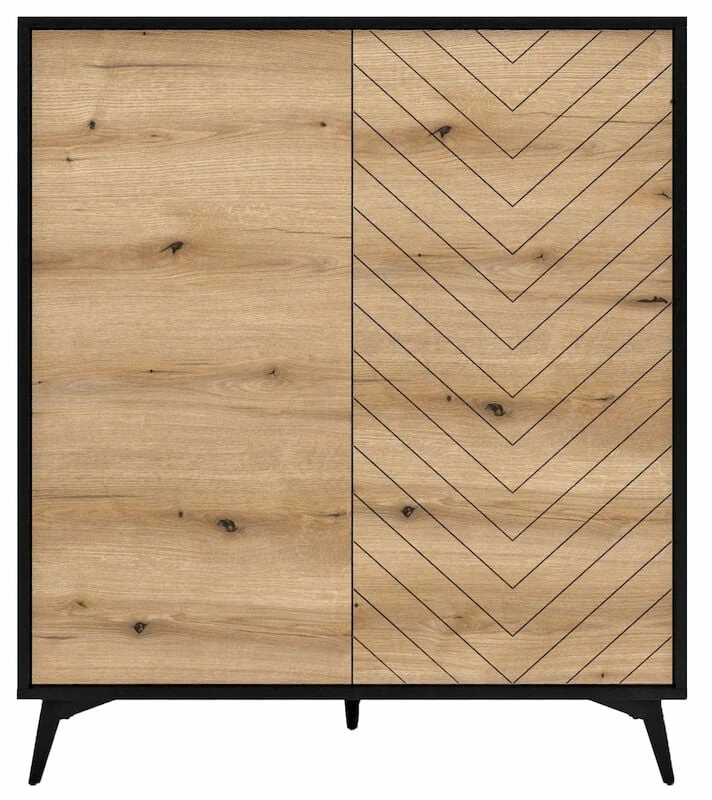 Eureka Dumont Kaappi 104x39x119 Cm Tammi/musta 4 Eureka Dumont Kaappi 104x39x119 Cm Tammi/musta - Image 2