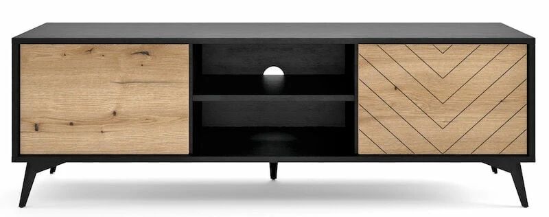 Eureka Dumont Tv-taso 154x39x50 Cm Cm Tammi/musta 3 Eureka Dumont Tv-taso 154x39x50 Cm Cm Tammi/musta