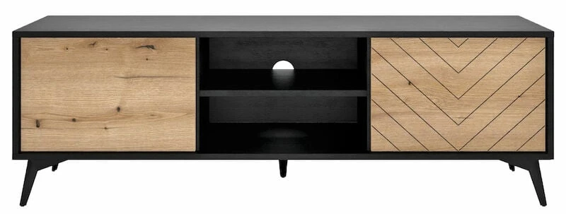 Eureka Dumont Tv-taso 154x39x50 Cm Cm Tammi/musta 6 Eureka Dumont Tv-taso 154x39x50 Cm Cm Tammi/musta - Image 4
