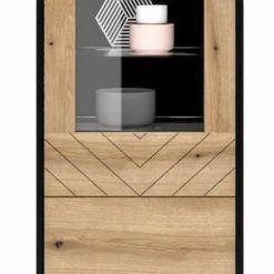 Eureka Dumont Vitriini 54x39x178 Cm Tammi/musta