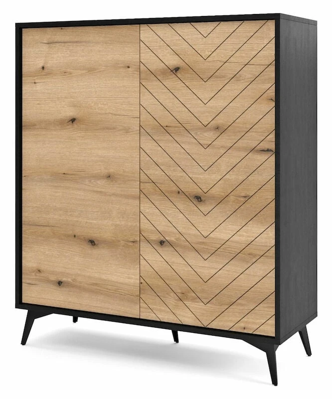 Eureka Dumont Kaappi 104x39x119 Cm Tammi/musta 3 Eureka Dumont Kaappi 104x39x119 Cm Tammi/musta