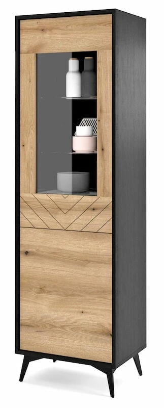 Eureka Dumont Vitriini 54x39x178 Cm Tammi/musta 4 Eureka Dumont Vitriini 54x39x178 Cm Tammi/musta - Image 2