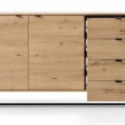 Eureka Fore Senkki 153x39x89 Cm Tammi/musta 10 Eureka Fore Senkki 153x39x89 Cm Tammi/musta -Veke Myymälä Fore senkki 153x39x89 cm tammi musta laatikot auki