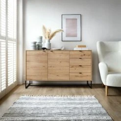 Eureka Fore Senkki 153x39x89 Cm Tammi/musta 11 Eureka Fore Senkki 153x39x89 Cm Tammi/musta -Veke Myymälä Fore senkki 153x39x89 cm tammi musta miljoo