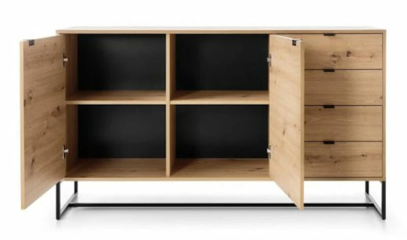 Eureka Fore Senkki 153x39x89 Cm Tammi/musta 4 Eureka Fore Senkki 153x39x89 Cm Tammi/musta - Image 2