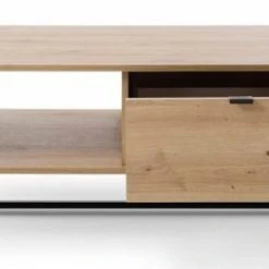 Eureka Fore Sohvapöytä 104x68 Cm Tammi/musta -Veke Myymälä Fore sohvapoyta 104x68 cm tammi musta laatikko auki