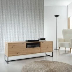 Eureka Fore Tv-taso 153x39x54 Cm Tammi/musta -Veke Myymälä Fore tv taso 153x39x54 cm tammi musta miljoo 2