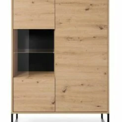 Eureka Fore Vitriini 93x39x133 Cm Tammi/musta -Veke Myymälä Fore vitriini 93x39x133 cm tammi musta edesta