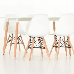 Veke Fox-Elea 4-hengen Ruokailuryhmä Valkoinen/luonnonväri -Veke Myymälä Fox Elea 4 hengen ruokailuryhma valkoinen luonnonvari 1 0