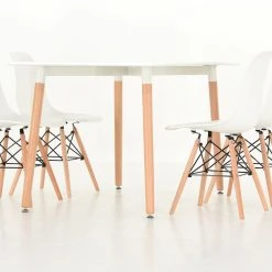 Veke Fox-Elea 4-hengen Ruokailuryhmä Valkoinen/luonnonväri -Veke Myymälä Fox Elea 4 hengen ruokailuryhma valkoinen luonnonvari 3 0