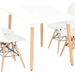 Veke Fox-Elea 4-hengen Ruokailuryhmä Valkoinen/luonnonväri -Veke Myymälä Fox Elea 4 hengen ruokailuryhma valkoinen luonnonvari 3 1