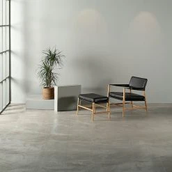 Hans K Bremen Nojatuoli Musta Nahka/tammi -Veke Myymälä Hans K Bremen nojatuoli musta nahka tammi 4